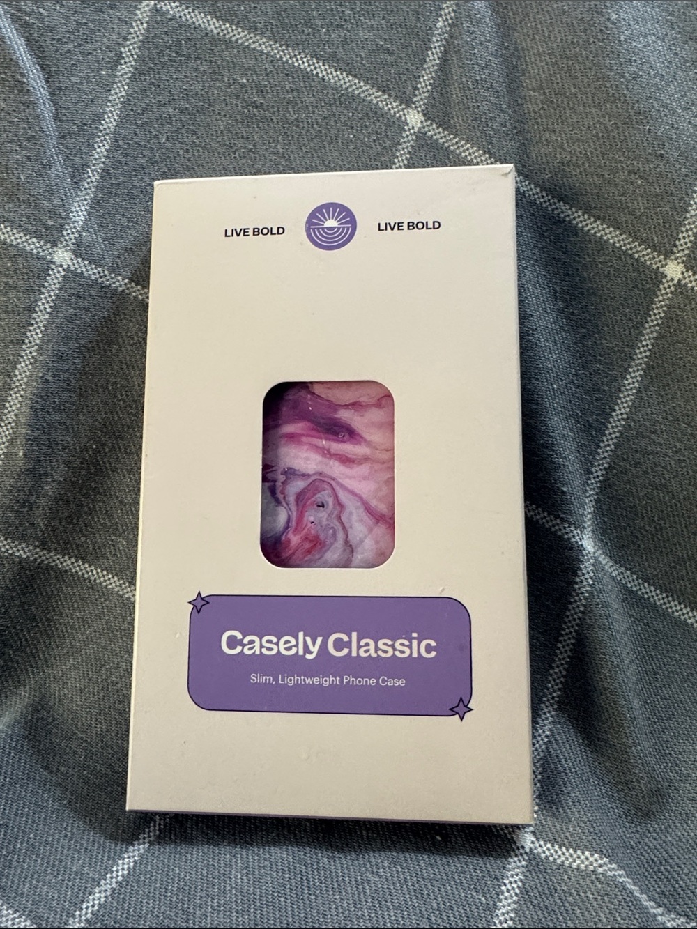 NWT Casely Classic Purple Marble Case— Brand New! iPhone 15 Pro Max